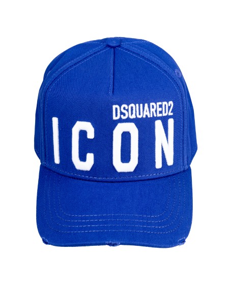 Shop DSQUARED2  Hat: DSQUARED2 Logo baseball cap.
Cotton gabardine baseball cap.
Lettering "DEAN & DAN CATEN" embroidered on the back.
"DSQUARED2 ICON" lettering embroidered on the front.
Adjustable strap on the back.
Composition: 100% Cotton.
Made in China.. BCM0412 05C00001-M1728